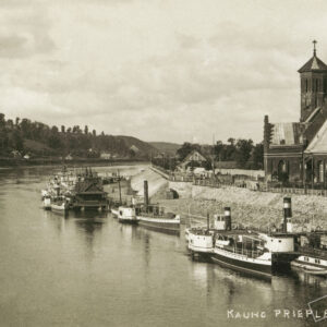 Kauno garlaivių prieplauka (XXa. 3 dešimtmetis) - Drobė (su porėmiu / be porėmio)