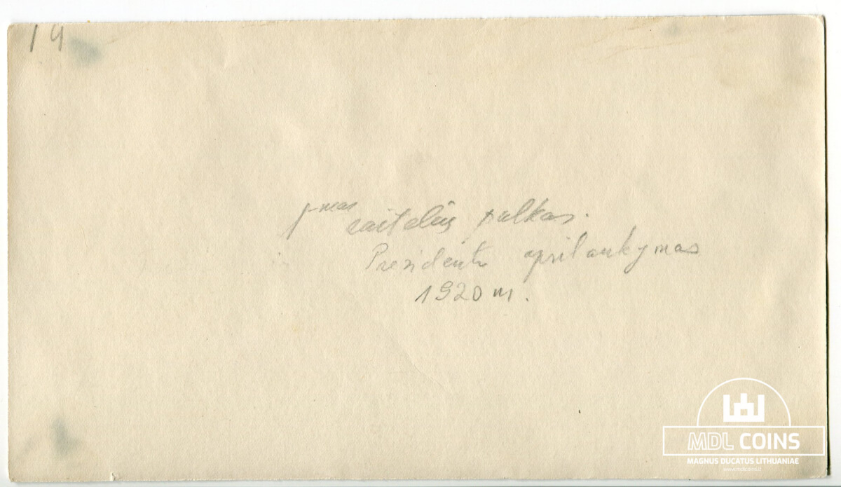 Antanas Smetona sveikina Didžiosios Britanijos karinės misijos Lietuvoje viršininką plk. Henrį Rovaną - Robinsoną - Kaunas, 1920 metai - 9,5 x 16,7 cm - Image 2