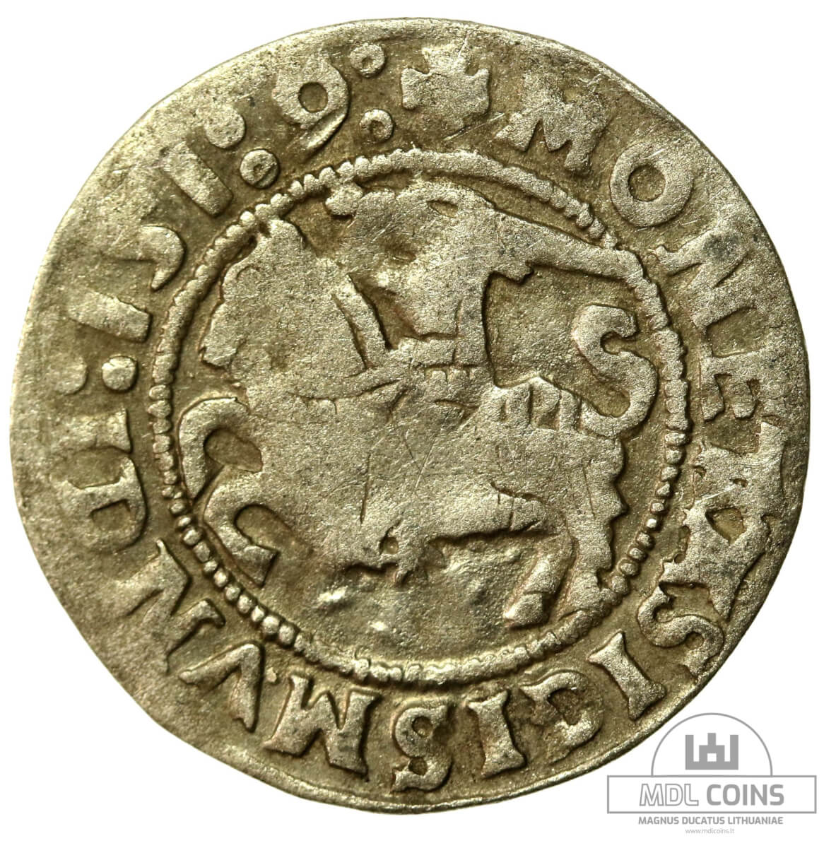 1519 metų Žygimanto Senojo 1/2 grašio - Data "151:9"