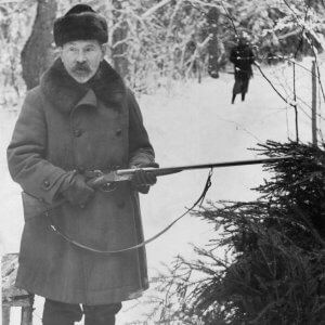 Antanas Smetona medžioklės linijoje - 1939 metai - Drobė (su porėmiu / be porėmio)