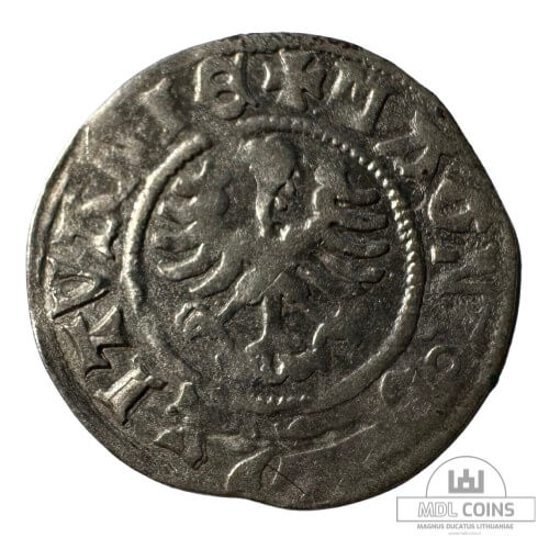 1501-1506 metų Aleksandro Jogailaičio 1/2 grašio - Renesansas - Katalogo nr. H21 - Image 2