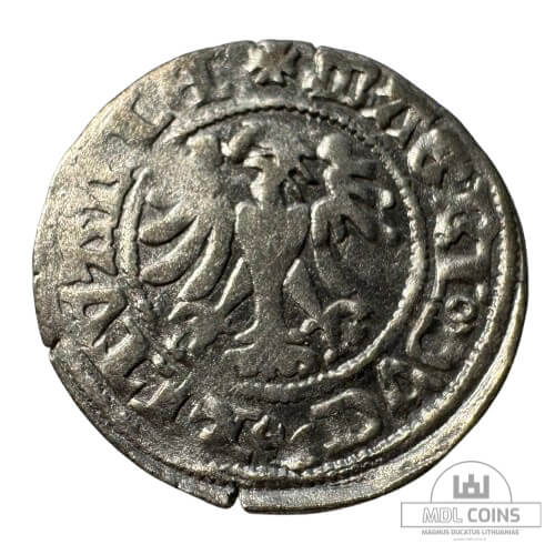 1501-1506 metų Aleksandro Jogailaičio 1/2 grašio - Gotika - Katalogo nr. H3 A - Image 2