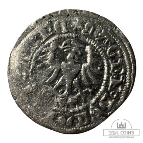 1501-1506 metų Aleksandro Jogailaičio 1/2 grašio - Gotika - Katalogo nr. H4 A - Image 2