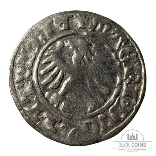 1501-1506 metų Aleksandro Jogailaičio 1/2 grašio - Gotika - Katalogo nr. H6 A - Image 2