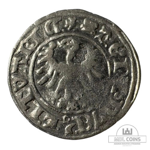 1501-1506 metų Aleksandro Jogailaičio 1/2 grašio - Gotika - Katalogo nr. H6 A - Image 2