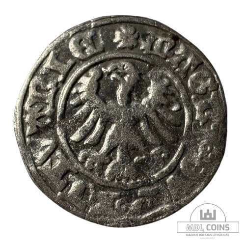 1501-1506 metų Aleksandro Jogailaičio 1/2 grašio - Gotika - Katalogo nr. H6 A - Image 2