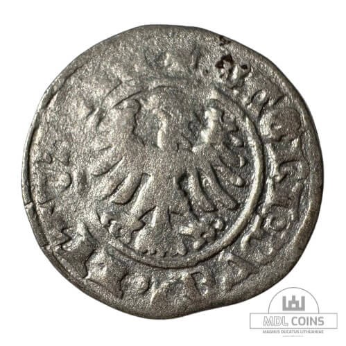 1501-1506 metų Aleksandro Jogailaičio 1/2 grašio - Gotika - Katalogo nr. H6 A - Image 2