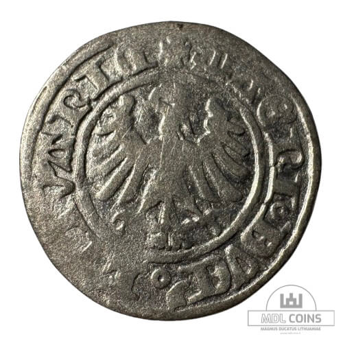 1501-1506 metų Aleksandro Jogailaičio 1/2 grašio - Gotika - Katalogo nr. H7 A - Image 2