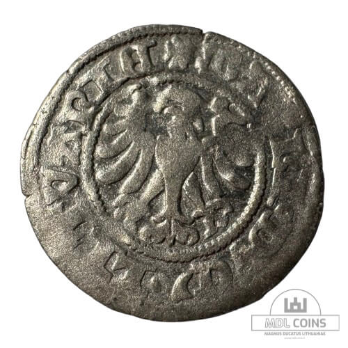 1501-1506 metų Aleksandro Jogailaičio 1/2 grašio - Gotika - Katalogo nr. H3 E - Image 2