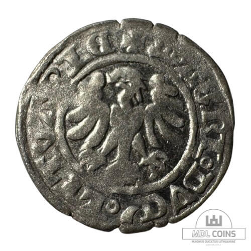 1501-1506 metų Aleksandro Jogailaičio 1/2 grašio - Gotika - Katalogo nr. H4 A - Image 2