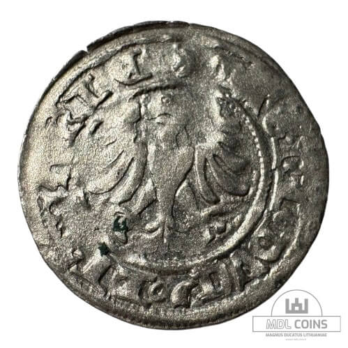 1501-1506 metų Aleksandro Jogailaičio 1/2 grašio - Gotika - Katalogo nr. H3 A - Image 2