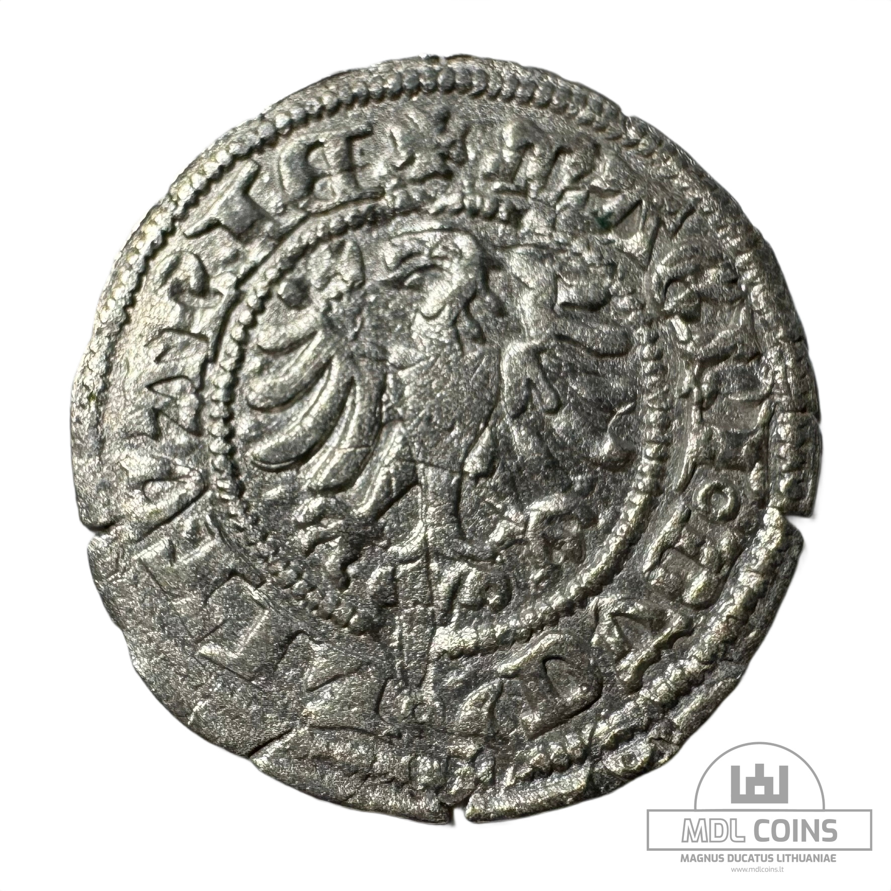 1501-1506 metų Aleksandro Jogailaičio 1/2 grašio - Gotika - Dvigubas kalimas - Image 2