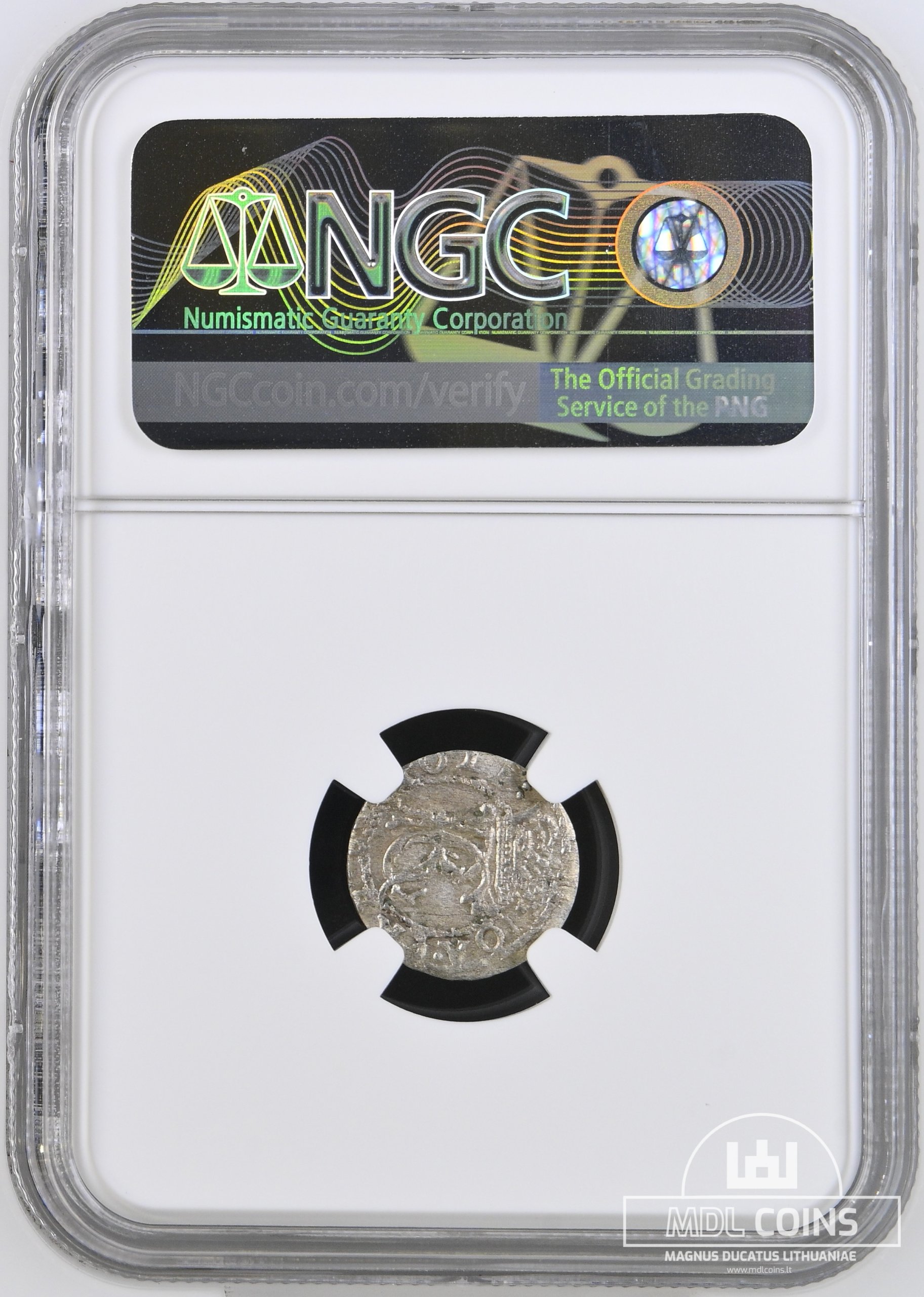 1653 metų Jono Kazimiero šilingas - NGC AU58 - Image 3