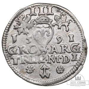 1591 metų Žygimanto Vazos 3 grašiai