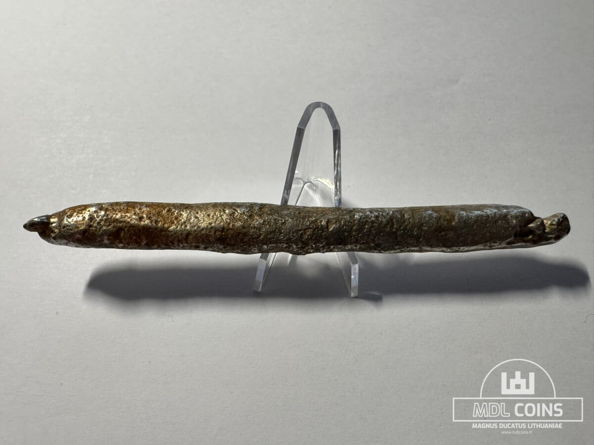 XIV amžiaus Lietuviškas sidabrinis lydinys / ilgasis be įkirtimų (14 cm / 102,38 g) - Image 3