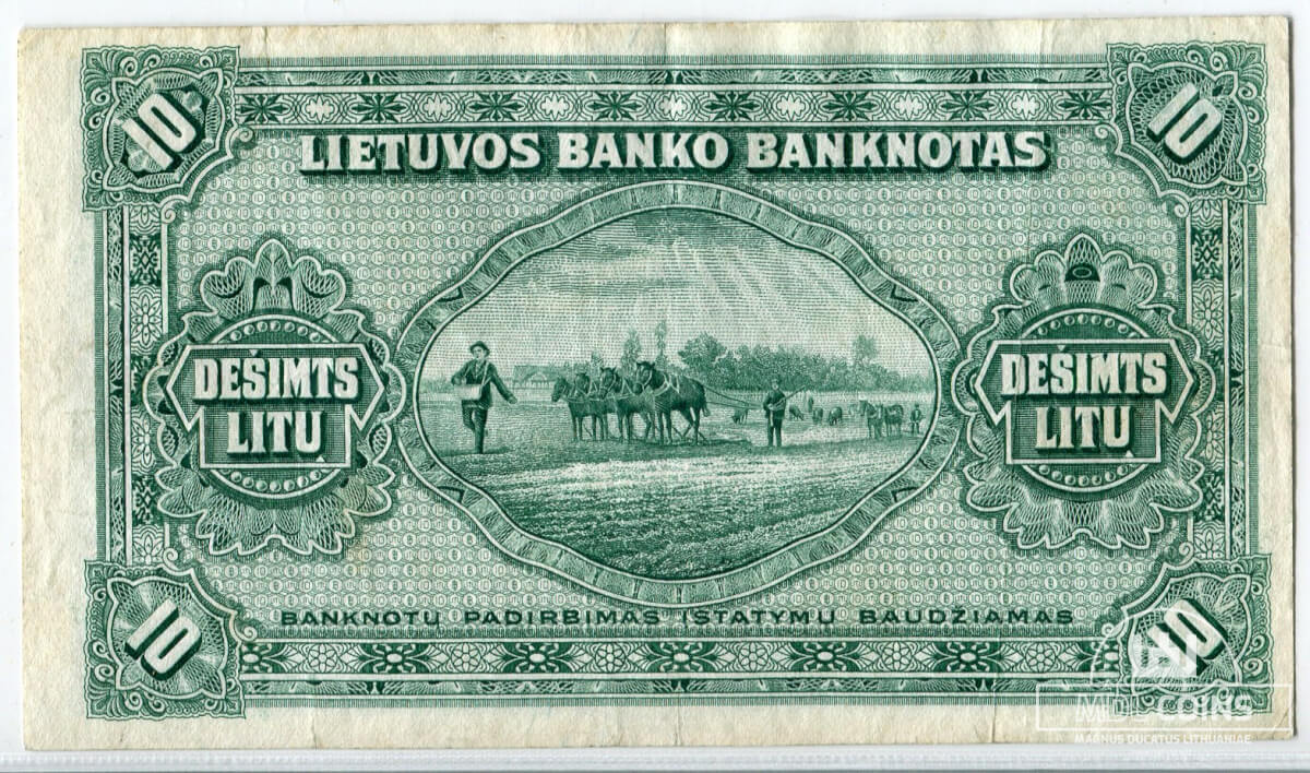 1927 metų 10 litų - F serija - VF-XF - Image 2