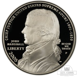 Alternative view of JAV - 2005 metų 1 doleris - "John Marshall" - (Sidabras 900 / 26,73 g)