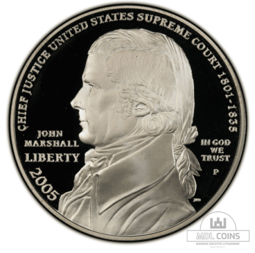 JAV - 2005 metų 1 doleris - "John Marshall" - (Sidabras 900 / 26,73 g) - Image 2