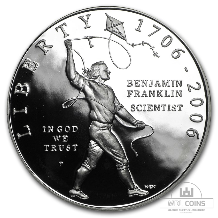 JAV - 2006 metų 1 doleris - "Benjamin Franklin" - (Sidabras 900 / 26,73 g) - Image 3