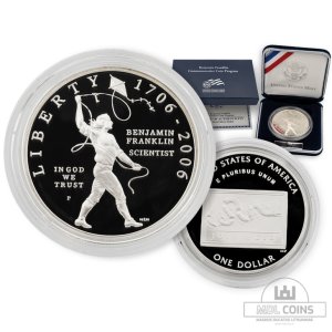 JAV - 2006 metų 1 doleris - "Benjamin Franklin" - (Sidabras 900 / 26,73 g)