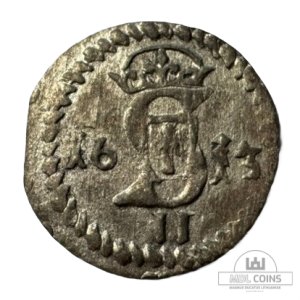 1613 metų Žygimanto Vazos 2 denarai - Dvigubas kalimas datoje "1"