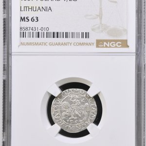 Alternative view of 1557 metų Žygimanto Augusto 1/2 grašio - NGC MS63