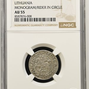 Alternative view of 1562 metų Žygimanto Augusto 3 grašiai - NGC AU55