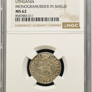 1562 metų Žygimanto Augusto 3 grašiai - NGC MS62