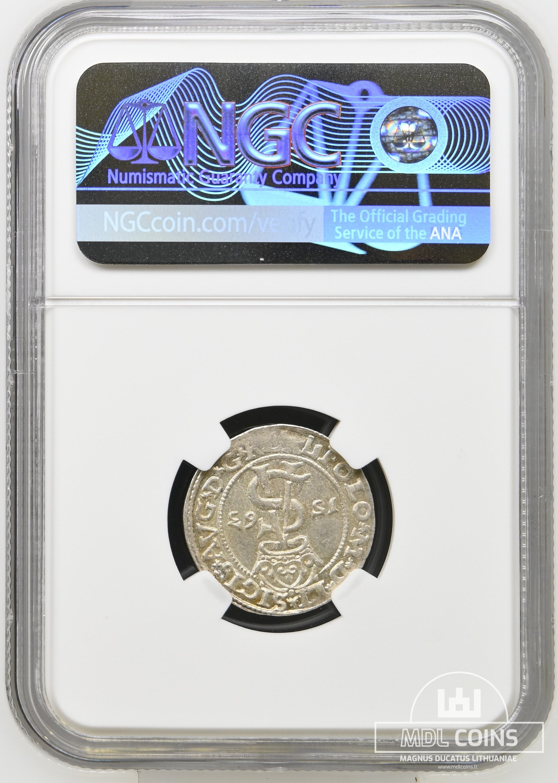 1563 metų Žygimanto Augusto 3 grašiai - NGC MS64 - Image 2