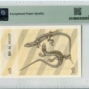 Alternative view of 1991 metų 1 talonas (su užrašu) - BN serija - PMG 65 Gem Uncirculated EPQ