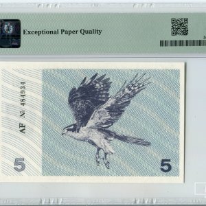 Alternative view of 1991 metų 5 talonai (su užrašu) - AF serija - PMG 65 Gem Uncirculated EPQ