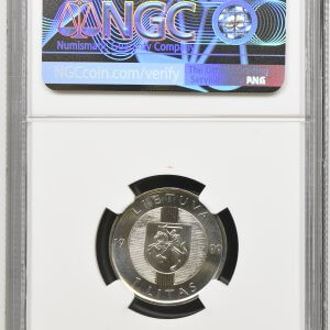 Alternative view of 1999 metų sertifikuotas 1 litas - "Baltijos kelias" - NGC MS66