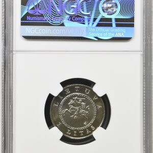 Alternative view of 2004 metų sertifikuotas 1 litas - "Vilniaus universitetas" - NGC MS65