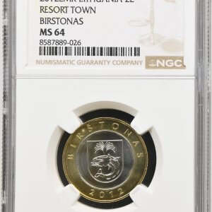 Alternative view of 2012 metų sertifikuotas proginių 2 litų komplektas - "Lietuvos kurortai" - MS64/65/65/65