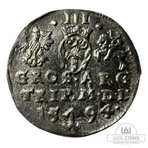 1594 metų Žygimanto Vazos 3 grašiai