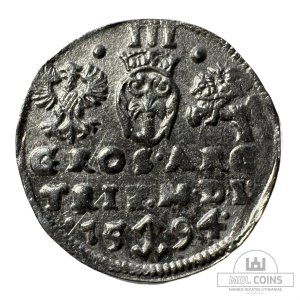 1594 metų Žygimanto Vazos 3 grašiai