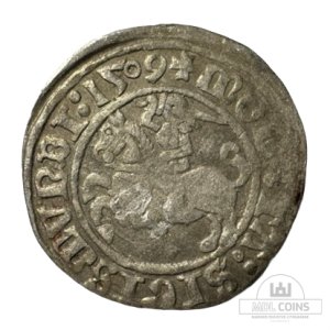 1509 metų Žygimanto Senojo 1/2 grašio - Katalogo nr. H33 J