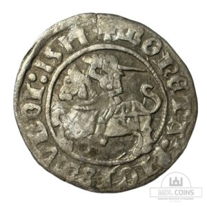 1511 metų Žygimanto Senojo 1/2 grašio - Katalogo nr. H39 C