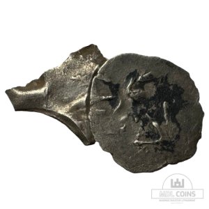 Alternative view of 1394 metų Vytauto Didžiojo 1/2 grašio - 4V tipas + komplekte kaldinimo plokštelės dalis būtent nuo šios monetos