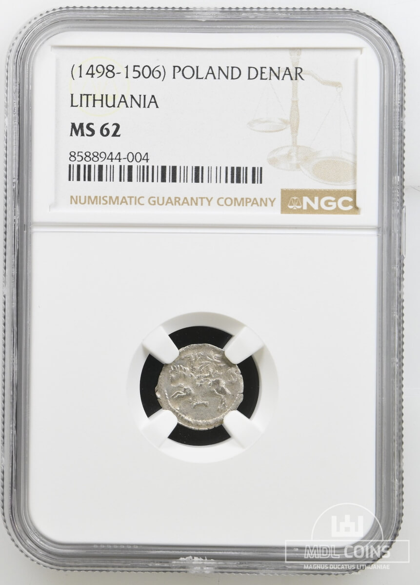 1498-1506 metų Aleksandro Jogailaičio denaras – Gotika – NGC MS62 – (Sesija Nr.92 – Pabaiga 20260514 – 22.04 val. + 2 min. „Anti-sniping”) - Image 4