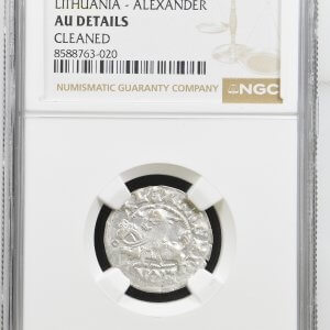 Alternative view of 1501-1506 metų Aleksandro Jogailaičio 1/2 grašio – Renesansas – NGC AU Details