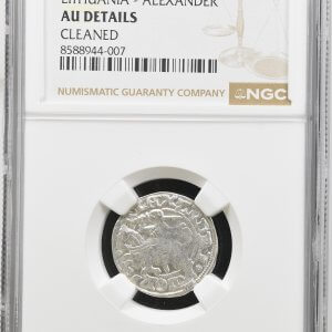 Alternative view of 1501-1506 metų Aleksandro Jogailaičio 1/2 grašio – Gotika – NGC AU Details