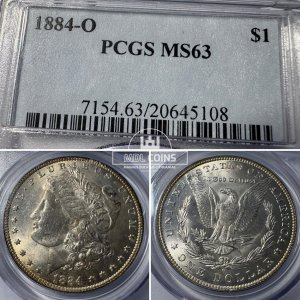 JAV - 1884 metų 1 doleris - "Morganas" - PCGS MS63 - (Sidabras 900 / 26,73 g)