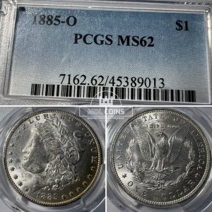 JAV - 1885 metų 1 doleris - "Morganas" - PCGS MS62 - (Sidabras 900 / 26,73 g)