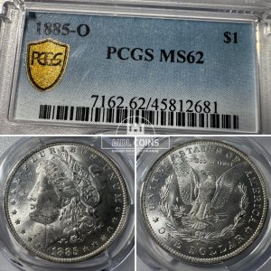 JAV - 1885 metų 1 doleris - "Morganas" - PCGS MS62 - (Sidabras 900 / 26,73 g)
