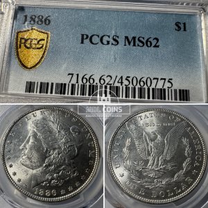 JAV - 1886 metų 1 doleris - "Morganas" - PCGS MS62 - (Sidabras 900 / 26,73 g)