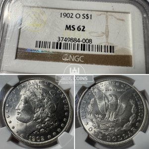 JAV - 1902 metų 1 doleris - "Morganas" - NGC MS62 - (Sidabras 900 / 26,73 g)