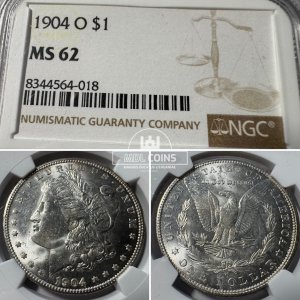 JAV - 1904 metų 1 doleris - "Morganas" - NGC MS62 - (Sidabras 900 / 26,73 g)