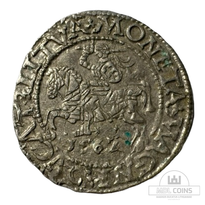 1562 metų Žygimanto Augusto 1/2 grašio - Dvigubas kalimas