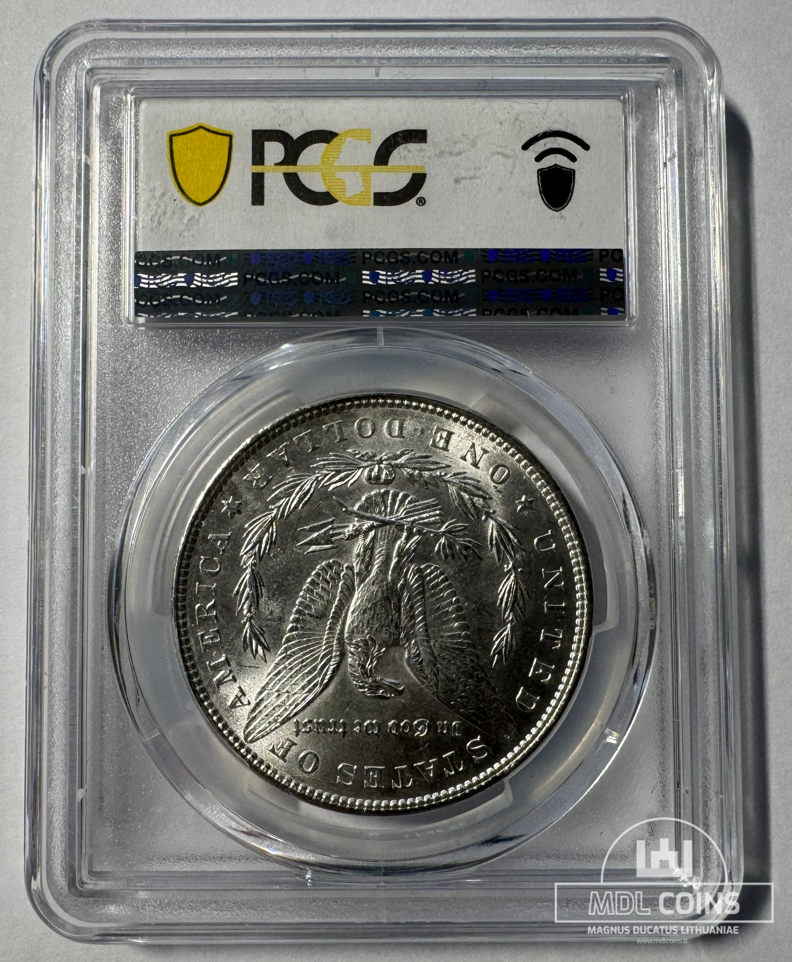 JAV - 1896 metų 1 doleris - "Morganas" - PCGS MS62 - (Sidabras 900 / 26,73 g) - Image 3